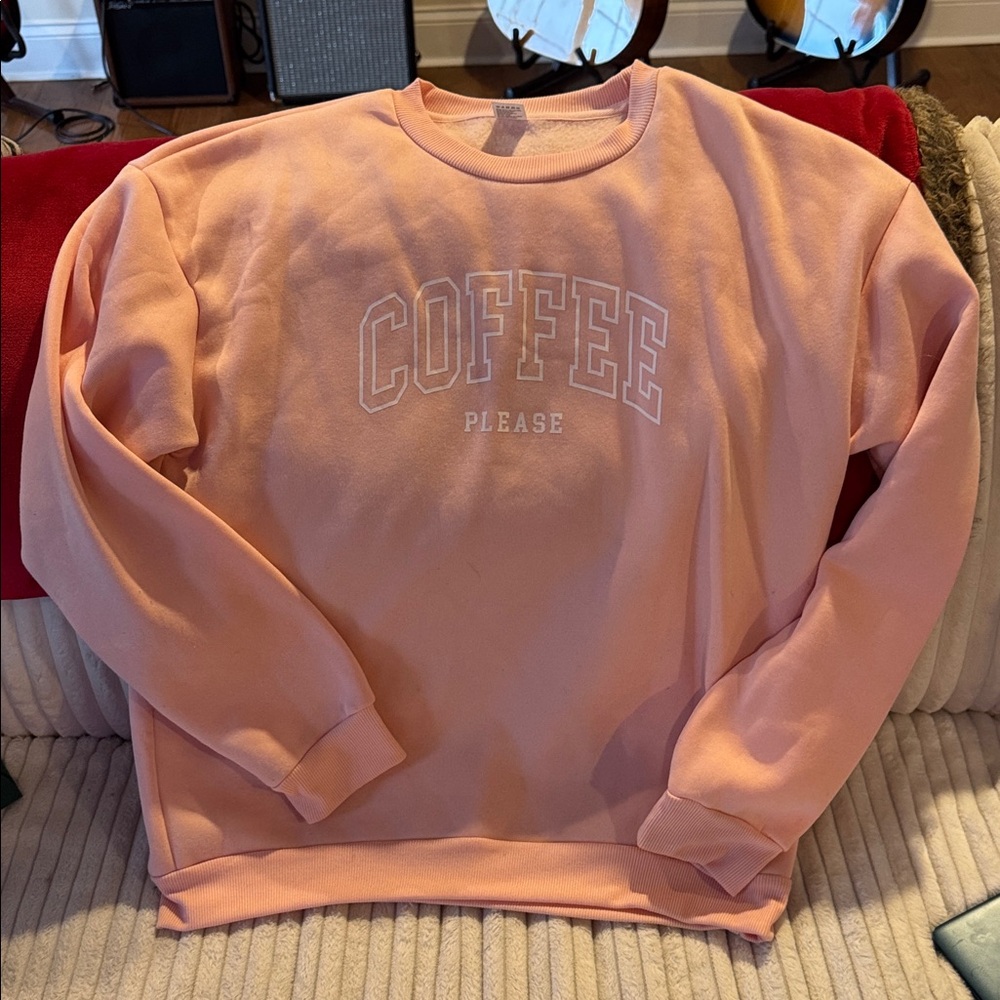 Peach Sweatshirt - Coffee Please